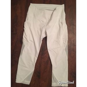 Lululemon Cropped Mesh white leggings